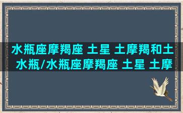 水瓶座摩羯座 土星 土摩羯和土水瓶/水瓶座摩羯座 土星 土摩羯和土水瓶-我的网站